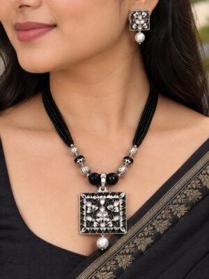 Black And Silver Necklace